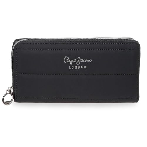 Pepe Jeans Aura Cartera Negro 19,5x10x2 cms Poliéster by Joumma Bags