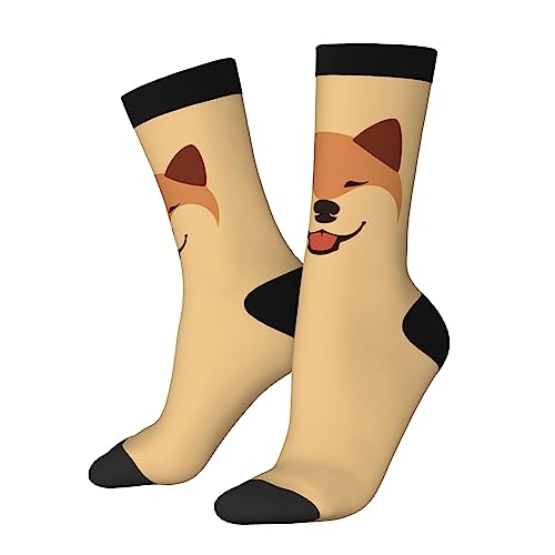 Oudrspo lindos calcetines Shiba Inu Akita, calcetines unisex divertidos, calcetines casuales de vestir