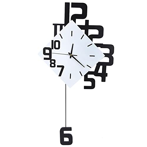 NOENNULL Relojes de Pared Decorativos Salon, con Péndulo Silencioso, Funciona con Pilas, Sin Tictac, para Sala de Estar, Dormitorio, Cocina, Oficina, Decoración del Hogar