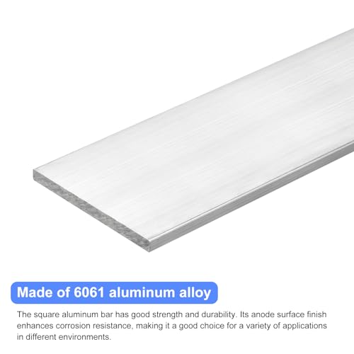 Image of uxcell Square Aluminum Flat Bar, 3 /16 inch Thick 3 inch Width 12 inch Length Square Aluminum Bar 6061 Aluminum Flat Plate, 5 x 75 x 305mm T6511 Solid New Mill Stock for Industrial Building