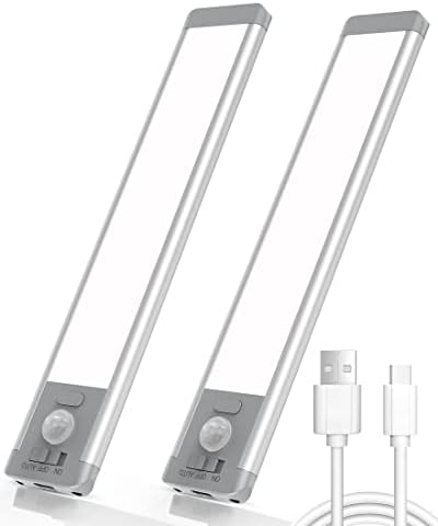Under Cabinet Lights Motion Sensor: Under Counter Lights 30-LED Cabinet Lights Wireless 1000mah Rechargeable Led Closet Light for Kitchen, Cabinet,Wardrobe,Laundry,2 Pack
