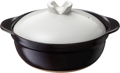 吹きこぼれにくい軽量土鍋 8号 艶あり