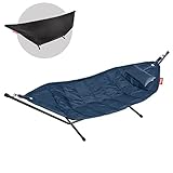 Fatboy Headdemock Deluxe Dunkelblau | Hängematte für Zwei mit Gestell | inkl. Matte, Gestell, Kissen, Cover- Deluxe Version | Outdoor geeignet Garten & Terrasse | 280 x 140cm, Einheitsgröße