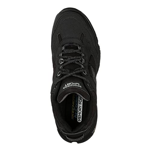 Skechers Oak Canyon Redwick Herren Trainer, Black Leather Synthetic Textile Black Trim, 44 EU