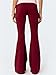 Womens Fold Over Yoga Pants Lounge Flare Leg Boot Cut Skinny Leggings Wine and Pink XS