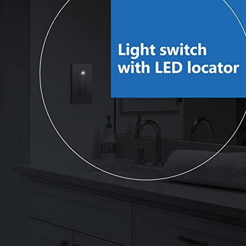 Image of LIDER Minimalist Design Lighted Double Switch, Combination Frameless Decorator Switch with Locator Light, Ground Terminal, Single Pole, 15A 120-277V, UL Listed, Thermoplastic, Matte Nickel, 1-Pack