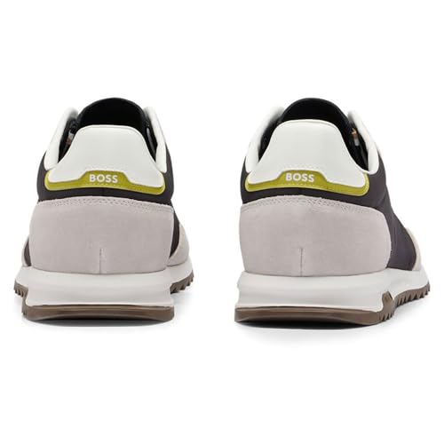 Image of BOSS Men's Zayn Low Profile Suede Leather Two Tone Sneaker