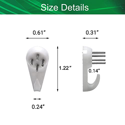 Image of 30Pcs Hardwall Hangers for Hardware Picture Hanger Invisible Nail Hangers No Damage Wall Hangers for Photo Frame Art Painting Non-Trace Drywall Stucco Concrete Hooks 1.18 inch x 0.59 inch (LxW)