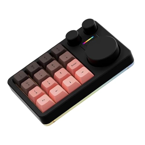 Programmable Small Keyboard Featuring 16 Keys Three Knobs for Customizable Macros Compatibles Multiple Systems Macros