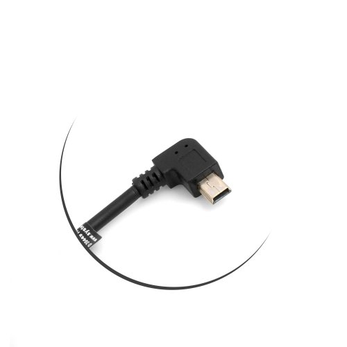 SYSTEM-S Mini USB 90° Right Angled to USB Type A (Male) Left Angled Cable 26 cm, schwarz - Image 3