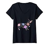 Photo Gallery donna corgi flowers silhouette gifts corgi dog lover owner gift maglietta con collo a v Photo Gallery donna corgi flowers silhouette gifts corgi dog lover owner gift maglietta con collo a v