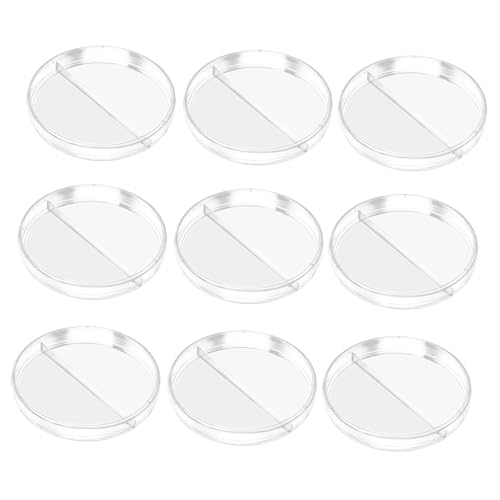 Ipetboom 10 piezas Placas Petri Transparentes con Tapa Resistentes Roturas para Microbiología Botánica y Proyectos Escolares