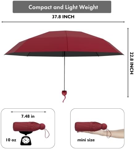 Mini Parapluie De Voyage Pliable Portable Avec étui De Rangement Couleur Unie J 809621