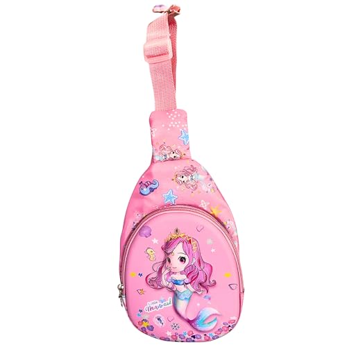 Image of Kids Small Cartoon Design Sling Crossbody Shoulder Bag for Boys & Girls, School Travel & Casual Backpack with Adjustable Strap for Children & Toddlers