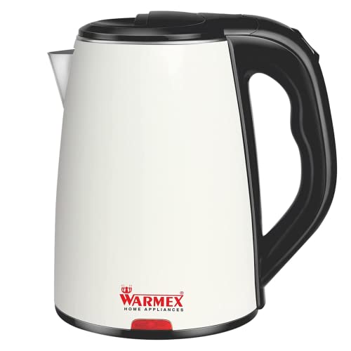 Image of Warmex Home Appliances Boil & serve 99 1500 Watts Double Wall Inner Body Stainless Steel Electric Kettle 1.8 L (White)