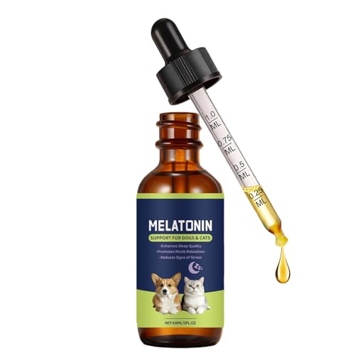 Mezcla de Hierbas relajantes – Gotas calmantes para Gatos, 60 ml, suplemento dietético líquido, de la ansiedad, fórmula regeneradora | para Gatos, Perros, Descanso Nocturno, arroz