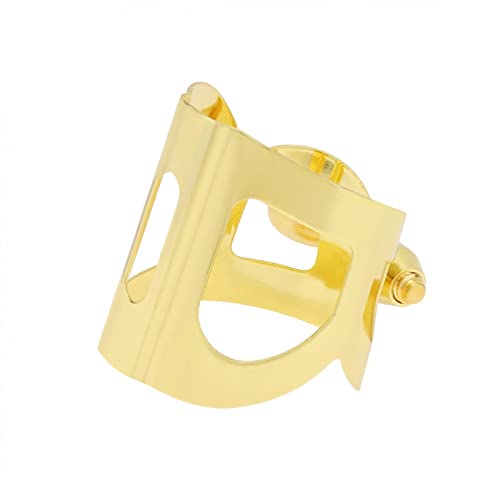 Saxophone Parts Professional Alto Saxophone Mouthpiece Ligature Gold-Plated Brass Ligature Fastener for Rubber Mouthpieces