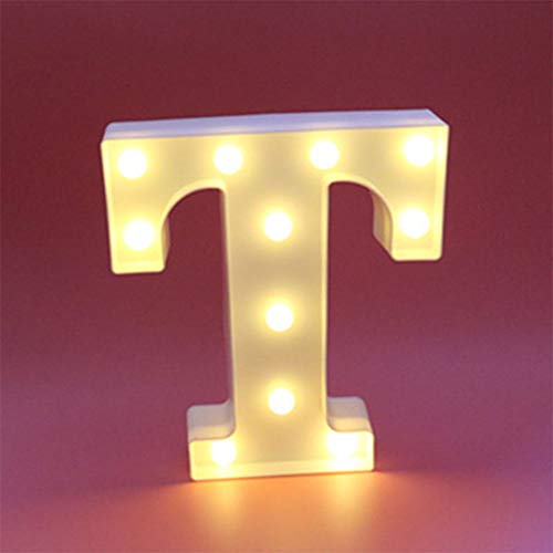 Carta de plástico Blanca LED luz de la Noche marquesina señal Alfabeto lámpara Home Club Exterior decoración de la Pared Interior Regalo de San Valentín,T