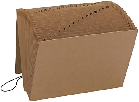 Smead Expanding File with Flap and Cord Closure, 31 Pockets, Daily (1-31), Letter Size, Kraft (70168)