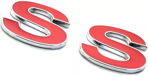 Image of Side Door Emblem 3D Badge Nameplate Letter Sticker 12369966R Fit for 1996-2002 SS 2pcs (Silver Red)