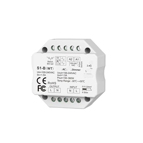 Regulador de intensidad LED S1B(WT) AC Triac de 110V 220V para bombillas atenuables de pared
