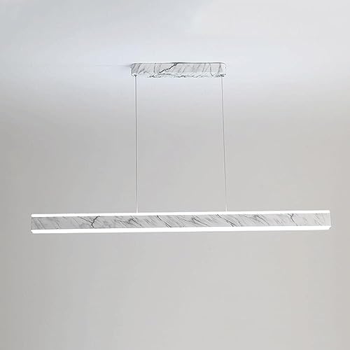 Lustre linéaire 40w effet marbre avec cordon de suspension réglable longue bande