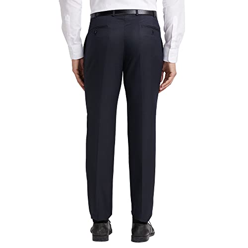 Image of Park Avenue Men's Polyester Blend Dobby Pattern Smart Fit Flat Front Formal Trouser