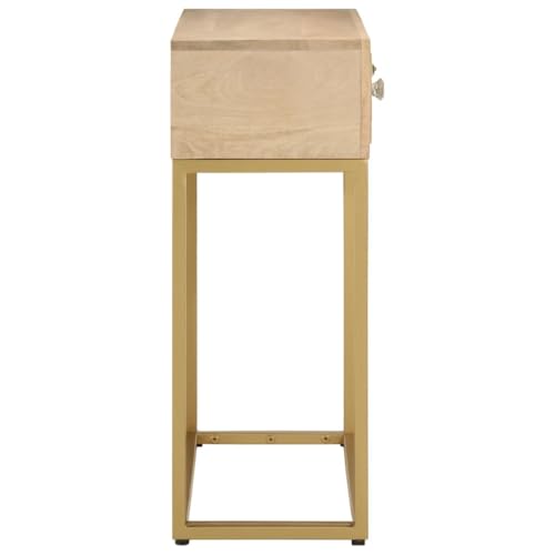 Mesa consola de madera maciza de mango con estructura industrial estable 6
