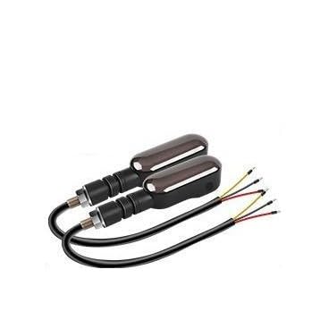 Clignotants moto universels noirs projection flèche ambre