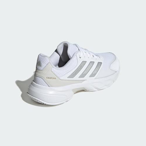 adidas CourtJam Control 3 Chaussures de tennis, Cloud White Silver Metallic Grey One, 37 1/3 EU