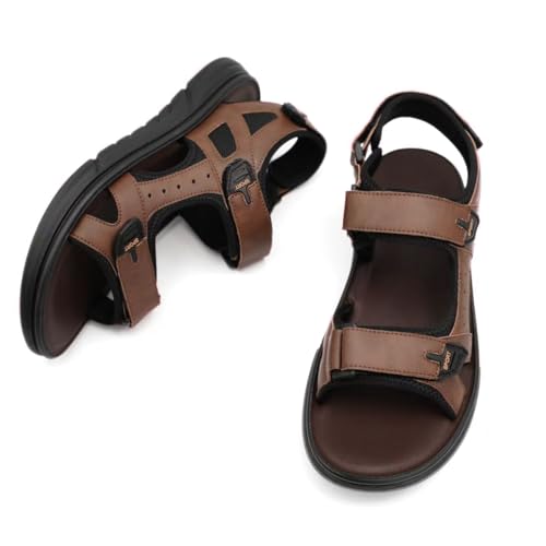 Image of Finishing & Sewing Men's Sport Sandals with Adjustable Straps, Comfort Outdoor Athletic Walking Summer Sandals