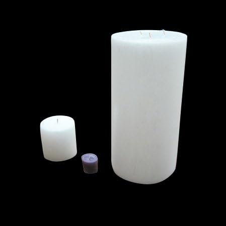 Pillar Candle - White, 6x12, Unscented, Hand Poured (3 Wick)