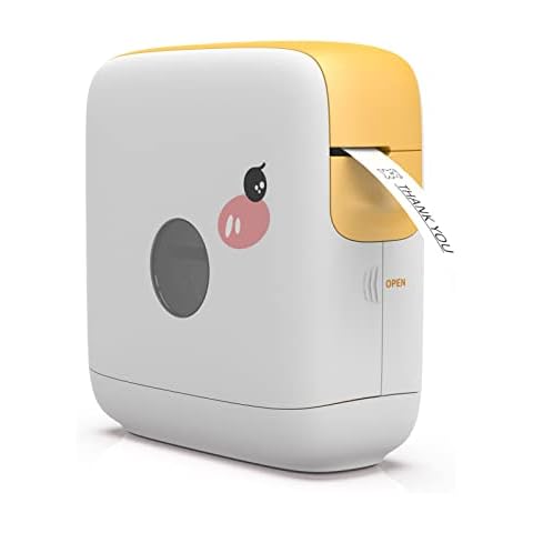 Home Colortly Label Maker PT-210E Portable Printer, Label Maker Machine Support 3-12mm Tape, Sticker Maker Machine Cute Duck Shape, Bluetooth Thermal Label Printer for Small Business/Home Organization Cover