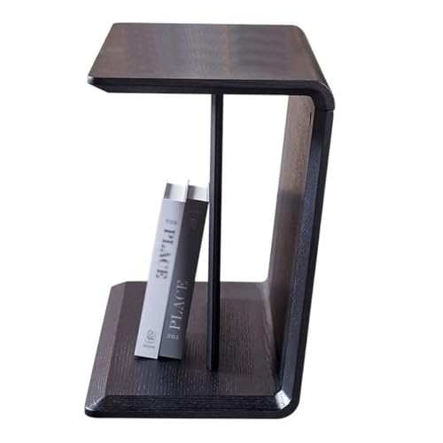 Modern Wooden End Table with 2 Layers Space Saving Rectangular Coffee Table for Living Room Simple Style Bedside Table for Bedroom Corner Sofa Side Table Compact Accent Table for Home Decor