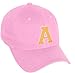 Daxton Classic 3D Varsity White Neon Orange Initial Letters Baseball Dad Hat, Pink, Letter A
