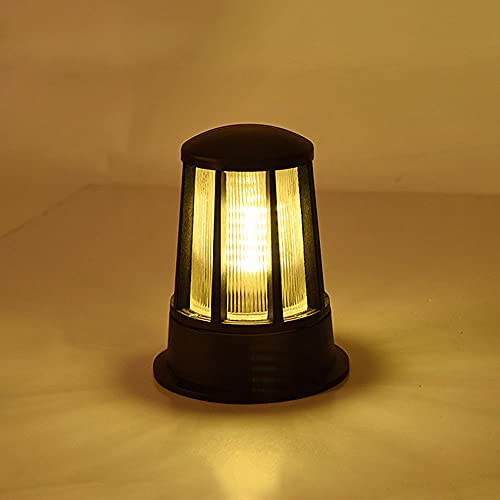 Jadssox Luminaire de Poteau Noir Borne d'éclairage extérieure sur Pied de Poteau, luminaire extérieur pour Capuchon de Poteau Lampe de Colonne de Porche E27 Lanternes de Pilier pour Lampe sur Pied de
