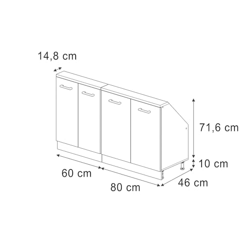 Vicco Set Di Mobili Sottotetto Nero Lucido/Antracite Set Di 2 - 3