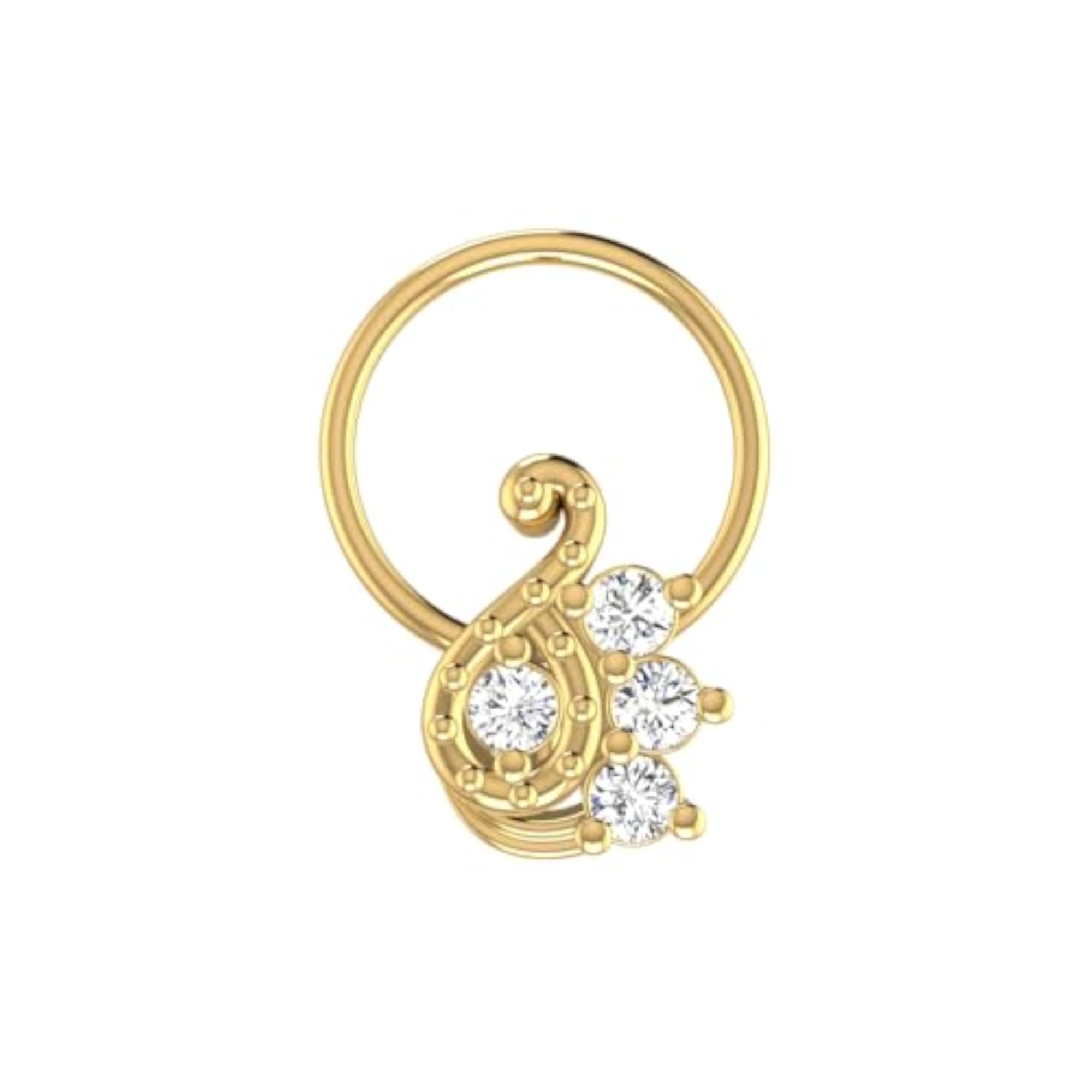 9K Yellow Gold Stud Nosering, Hallmarked