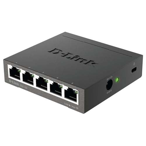 D-Link DGS-105, 5 Port Gigabit Ethernet Switch Unmanaged, Network Splitter, Silent Fanless, Network Hub, Sturdy Metal with Shielded Ports, Desktop/Wall Mount, QoS, Energy Saving, Plug and Play by D-Link - Image 7