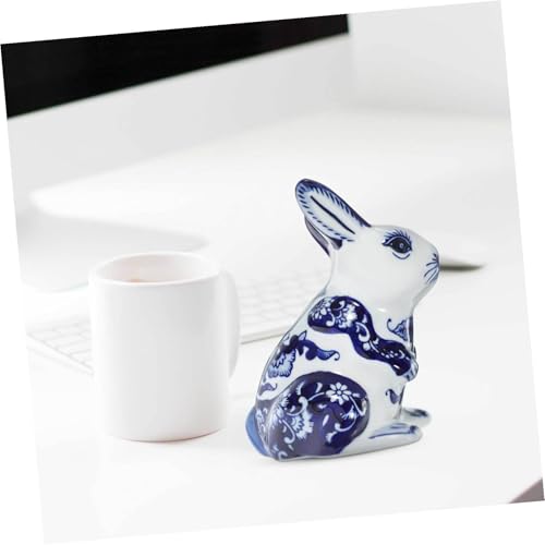 Figurine lapin en céramique statuette maison et bureau - 6
