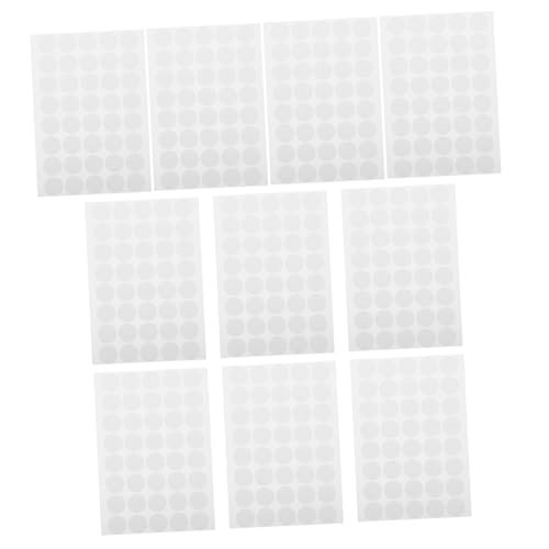 HIAKDOFT 10 feuilles Lot de Gommettes Autocollantes Rondes Adhésives Blanches pour Organisation Bureau Maison et Codage Couleur