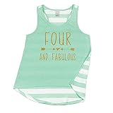 4th Birthday Tank Top, Girl 4th Birthday Outfit, Four and Fabulous (4T)