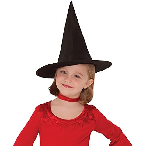 Amscan 840861-55 - Hexen-Hut für Kinder, Einheitsgröße für Kinder, Schwarz, konische, spitze Form, klassischer Hut, aus Polyester Cover