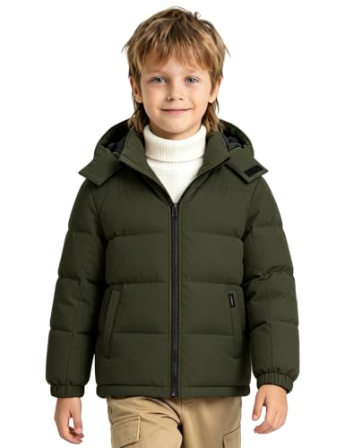 Image of wantdo Boys' Winter Coat Waterproof Puffer Jacket Parka with Removable Hood