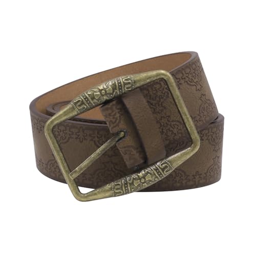 Western Strap for Women - Vintage Embossed Leather Bucket Belt Y2K Cowgirl Engraved Tooled for Jeans Pants4