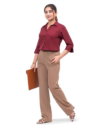 Image of ESTA Women 3 /4 Sleeve Stylish Western Official Formal Shirts Regular fit Shirts for Women