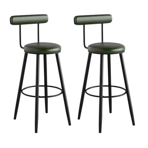 Tabouret de bar avec dossier confortable lot de 2 chaises rembourrées en PU
