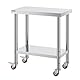 VEVOR Arbeitstisch Edelstahl 76 x 46 x 86 cm Werkbank Catering Arbeitstisch etwas 100 kg für Belastbarkeit Lebensmittel Zubereitungstisch Gewerbliche Arbeitstisch für Küche 4 verstellbare Füße