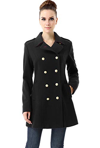 BGSD Women Victoria Wool Blend Fitted Military Walking Pea Coat (Also available in Plus Size and Petite)2