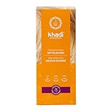 khadi MITTELBLOND Pflanzenhaarfarbe - Taucht Dein Haar in ein warmes Mittelblond mit samtigen Farbreflexen - 100% pflanzlich & natürlich - 100g